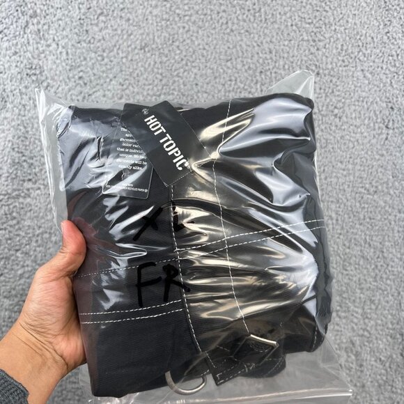 New HT Denim Shortalls Black Denim Bib Overalls SZ XL - Picture 12 of 12